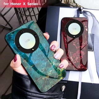 เคสโทรศัพท์มือถือกระจกนิรภัย TPU นิ่ม กันรอยขีดข่วน ลายหินอ่อน สําหรับ HUAWEI Honor X9a X8a X7a X8 X9 4G 5G 2023 HonorX9a