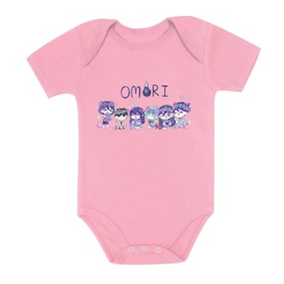 Omri AKIDS OOTD ชุดรอมเปอร์เด็กทารก พร้อมผ้าโพกหัว และกางเกงชั้นใน ปรับขนาดได้