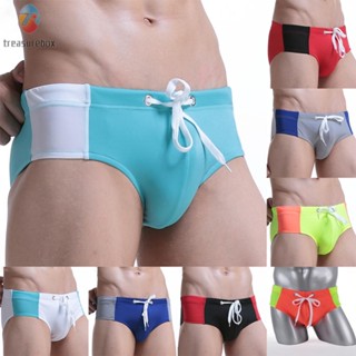 【TRSBX】Mens Briefs Boxer Beachwear Breathable Low Rise Pouch Sexy Surf Swimming