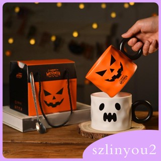 [szlinyou2] แก้วกาแฟเซรามิค รูปฟักทอง เหมาะกับเทศกาลฮาโลวีน สําหรับเด็กผู้ชาย