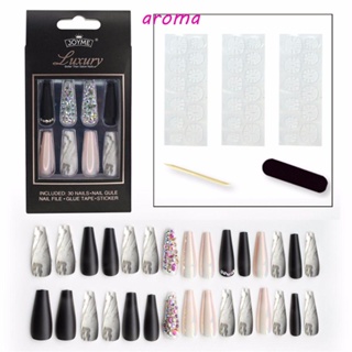 Aroma เล็บปลอม ลายผีเสื้อ เนื้อแมตต์ สําหรับตกแต่งเล็บ DIY 30 ชิ้น ต่อชุด