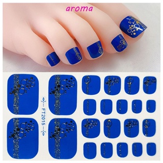 Aroma สติกเกอร์เรืองแสง กันน้ํา มีกาวในตัว สําหรับติดตกแต่งเล็บเท้า DIY