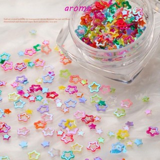 Aroma อุปกรณ์ตกแต่งเล็บ เลื่อม รูปหัวใจ และดอกไม้ สําหรับตกแต่งเล็บ