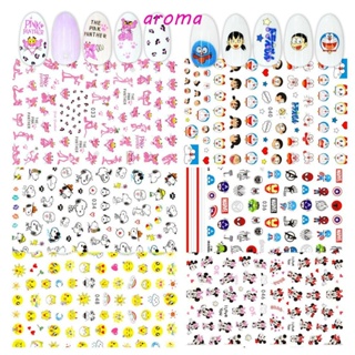 Aroma สติกเกอร์ ลายการ์ตูนอนิเมะโดราเอมอน มีกาวในตัว กันน้ํา สําหรับตกแต่งเล็บ