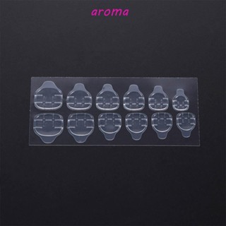 Aroma สติกเกอร์กาวสองหน้า แบบใส สําหรับตกแต่งเล็บปลอม