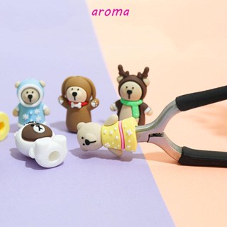 Aroma กรรไกรตัดเล็บ PVC นิ่ม รูปหมี สไตล์ญี่ปุ่น สําหรับผู้หญิง