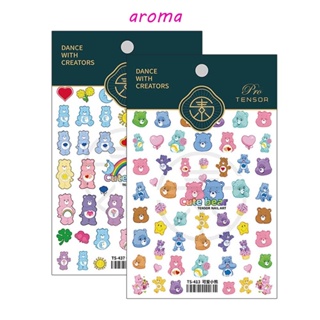 Aroma สติกเกอร์ใส 5D แบบบางพิเศษ สําหรับตกแต่งเล็บ