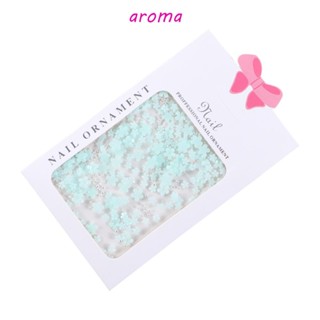 Aroma ลูกบอลเหล็ก รูปดอกไม้ห้ากลีบ คละขนาด สําหรับตกแต่งเล็บ DIY