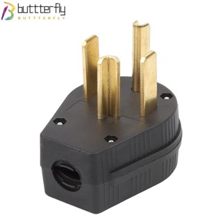 Buttterfly NEMA ปลั๊กตัวผู้ AC 14-30P 30 a NEMA 14-30P มาตรฐาน ทนทาน สีดํา AC125V-250V PA66nylon 3 ขั้ว 3 สาย