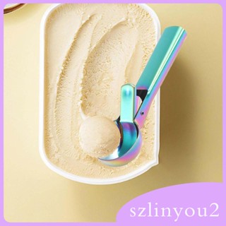 [szlinyou2] ที่ตักไอศกรีม แบบสเตนเลสสตีล พร้อมด้ามจับ สําหรับตักไอศกรีม ไอศกรีม แตงโม คุกกี้