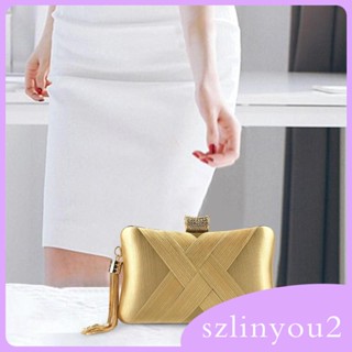 [szlinyou2] กระเป๋าคลัทช์ ประดับเพชรเทียม พลอยเทียม ใส่โทรศัพท์มือถือ กุญแจ กระจก งานพรอม สําหรับผู้หญิง