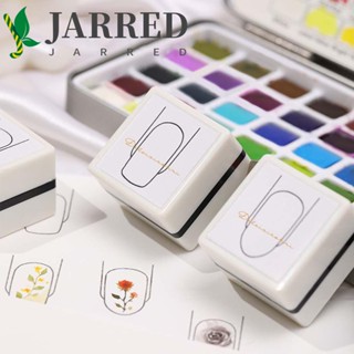 Jarred แม่แบบแสตมป์ วาดลายมือ ทรงสี่เหลี่ยม สีน้ํา สําหรับตกแต่งเล็บ