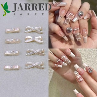 Jarred อุปกรณ์ตกแต่งเล็บ รองเท้าบัลเล่ต์ ประดับโบว์ พลอยเทียม อัลลอย ทนทาน 3D 10 ชิ้น