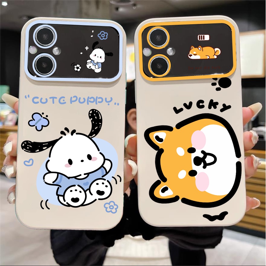 เคส OPPO RENO 8T 7Z 8Z A53 A98 A57 A77 A78 A53S A32 A33 A3S A9 A5 2020 A12E F11 5 6 8 8Z 5G เคสโทรศัพท์มือถือ ซิลิโคนนุ่ม PU ลายการ์ตูนสุนัขน่ารัก สําหรับ