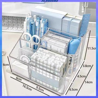 [Flameer2] กล่องอะคริลิคใส สําหรับเก็บแปรงแต่งหน้า ดินสอ ปากกา ห้องน้ํา ห้องครัว สํานักงาน