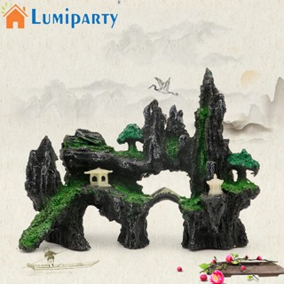 Lumiparty ถ้ําซ่อนภูเขาเรซิ่น สําหรับตกแต่งตู้ปลา