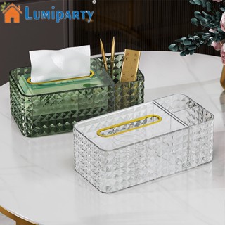 Lumiparty กล่องเก็บทิชชู่ อเนกประสงค์ ลายเพชร หรูหรา สําหรับห้องนั่งเล่น