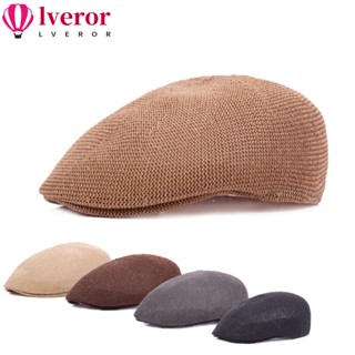 Lveror หมวกเบเร่ต์ ป้องกันรังสียูวี ระบายอากาศ สีพื้น ผ้าตาข่าย แบบบาง แฟชั่นฤดูร้อน สําหรับผู้หญิง