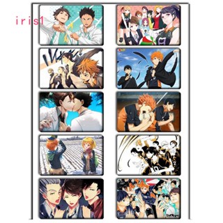 10 ชิ้น / เซต อนิเมะ Haikyuu !! สติกเกอร์ PVC ลาย Hinata Shoyo Card สําหรับติดตกแต่งบัตรนักเรียน