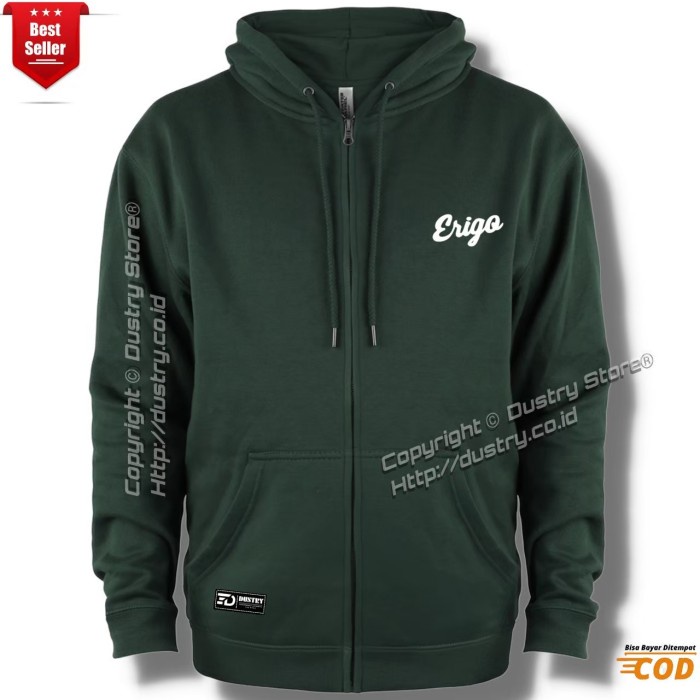 Erigo Distro Sweater Hodie Zipper Sweater ORI Mens Sweater - Army, XXL