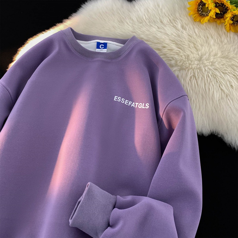 เสื้อกันหนาวแขนยาว คอกลม ทรงหลวม พิมพ์ลายตัวอักษร สไตล์วินเทจ แฟชั่นคลาสสิก สําหรับผู้ชาย และผู้หญิง - รูปที่ 4