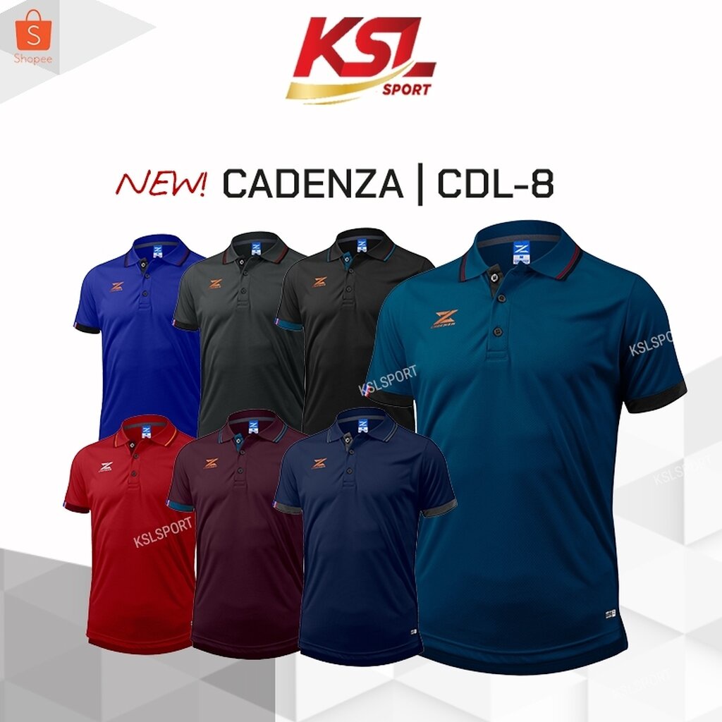 เสื้อโปโลผู้ชาย CADENZA (คาเดนซ่า) รุ่น CDL-8 MEN ใส่บาย สีน้ำเงิน/กรมท่า/แดง/เทา/ดำ/เลือดหมู/เขียว