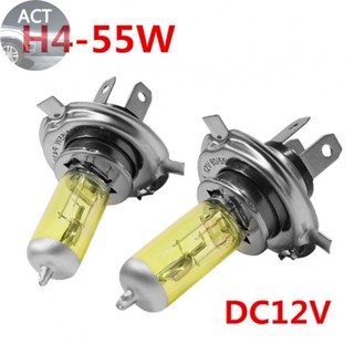 หลอดไฟซีนอน DC 12V H4 5000K กันน้ํา สีเหลือง สําหรับติดรถยนต์ 2 ชิ้น