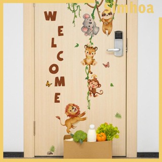 [SIMHOA] สติกเกอร์ติดผนัง ลาย Welcome ช้าง ลิง เสือ สิงโต ของขวัญ สําหรับตกแต่งพื้นหลังห้องนอน DIY