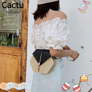 Cactu กระเป๋าถือ ฟางสาน แฮนด์เมด สําหรับชายหาด