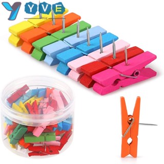 Yve คลิปไม้ สีสันสดใส สําหรับตกแต่งสํานักงาน 50 ชิ้น