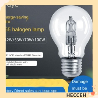 Hecceh หลอดไฟฮาโลเจน E27 A55 แบบเปลี่ยน เทียนจุดไฟ 28W-100W สําหรับในร่ม