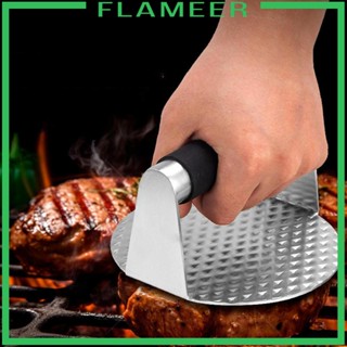 [Flameer] เครื่องบดเนื้อเบอร์เกอร์ สเตนเลส ไม่เหนียวติด สําหรับสเต็ก เนื้อสัตว์