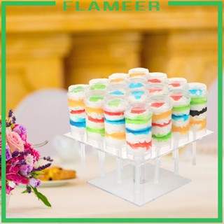 [Flameer] อุปกรณ์ขาตั้ง ทรงสี่เหลี่ยม 16 หลุม สําหรับวางขนมหวาน เค้ก