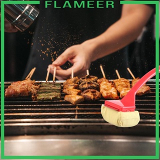 [Flameer] แปรงขัดย่างบาร์บีคิว ตะแกรงเหล็กสเตนเลส พร้อมแปรง สําหรับทําความสะอาดเตาย่างบาร์บีคิว