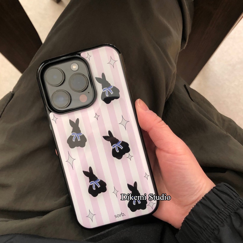 เคสโทรศัพท์มือถือ ขอบนิ่ม ป้องกัน ลายกระต่ายน่ารัก สไตล์เกาหลี สําหรับ 14promax 13pro 13 12 11 14plus