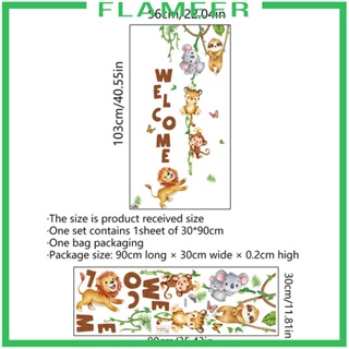 [Flameer] สติกเกอร์วอลเปเปอร์ ลายสัตว์ Welcome ลอกออกได้ สําหรับติดตกแต่งผนังบ้าน ห้องนั่งเล่น DIY