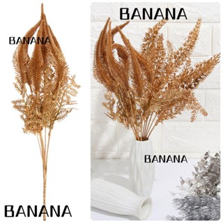 Banana1 พวงหรีดใบไม้ประดิษฐ์ สีทอง สีเงิน สําหรับตกแต่งบ้าน 1 ชิ้น