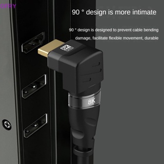 Of อะแดปเตอร์เชื่อมต่อ HDMI 8K มุมขวา 90 องศา ตัวผู้ เป็นตัวเมีย สําหรับ HD