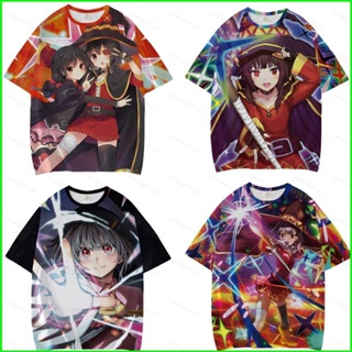 เสื้อยืดแขนสั้น พิมพ์ลายอนิเมะ KonoSuba: An Explosion on This Wonderful World สําหรับผู้หญิง