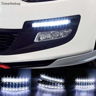 Timehebay ชุดไฟตัดหมอก LED 6 ดวง 12V DRL สําหรับติดรถยนต์ 2 ชิ้น