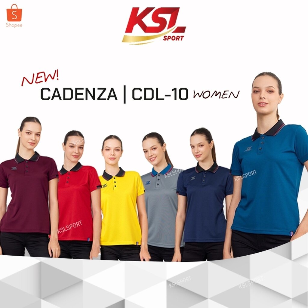 เสื้อโปโลผู้หญิง CADENZA (คาเดนซ่า) รุ่น CDL-10 WOMEN เลือดหมู เขียว แดง เหลือง กรมท่า ดำ น้ำเงิน