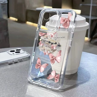 เคสไอโฟน สําหรับ iPhone 17 11 13 16 15 14 12 Pro Max 7 8 15 14 Plus XR X XS Max SE โปร่งใส ผีเสื้อ เคสโทรศัพท์ Case