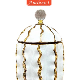 [Amleso1] แจกันกระเบื้องเซรามิก ลายดอกไม้ สําหรับตกแต่งบ้าน สํานักงาน