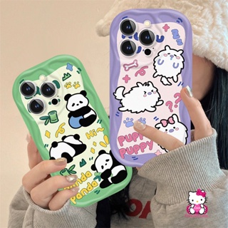 เคสโทรศัพท์มือถือ ขอบโค้ง ลายการ์ตูนลูกสุนัขแพนด้าน่ารัก สําหรับ Samsung A31 A53 A20 A14 A04s A12 A04 A11 A03 A03s A51 A04E A24 A34 A10s A21s A30 A02s A52s A32 A54 A33 A50s A23 A13 A20s A50 A52