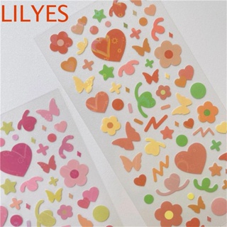 Lilyescub สติกเกอร์โปสเตอร์ รูปผีเสื้อ ดอกไม้ สําหรับตกแต่งสมุดอัลบั้มรูป DIY