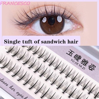 Francesco ขนตาปลอม แซนวิช 8-12 มม. C Curl Grafting Lashes ขนตาปลอม นุ่ม เครื่องมือแต่งหน้า ขนตาแยก