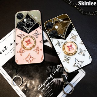 ใหม่ เคสโทรศัพท์มือถือแบบแก้ว ลายใบโคลเวอร์สี่แฉก พร้อมสายคล้อง หรูหรา สําหรับ Oneplus Nord CE 2 3 Lite Nord CE3 CE2 Lite