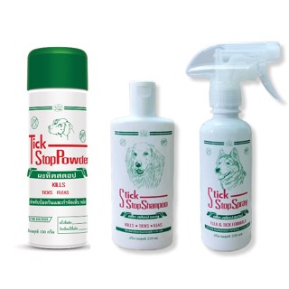 Tick Stop Shampoo - Tick stop Spray - Tick Stop แป้ง - กำจัดเห็บ หมัด สำหรับสุนัข