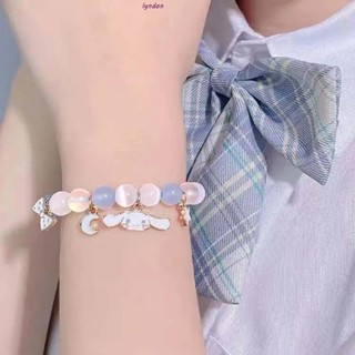 Lyndon Cinnamoroll สร้อยข้อมือสุนัข สร้อยข้อมือ เครื่องประดับ เรียบง่าย โซ่มือ เชือกยืดหยุ่น ดาว แฟนสาว สร้อยข้อมือ สไตล์เกาหลี