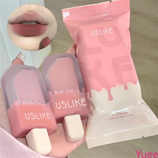 Uslike Ice Cream Lip Glaze Matte Fog Velvet Lasting High Color ลิปสติก yuee